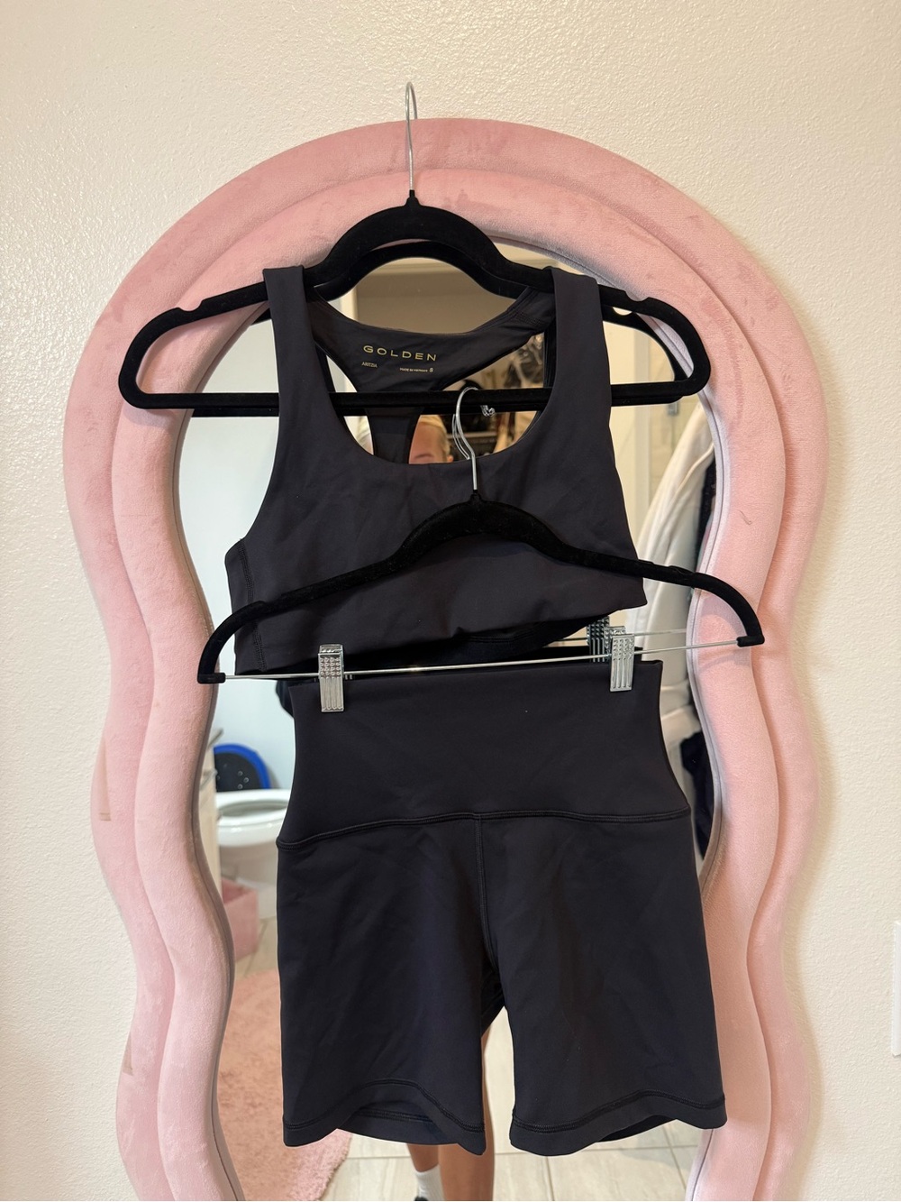 Aritzia Golden Black Racerback Sports Bra